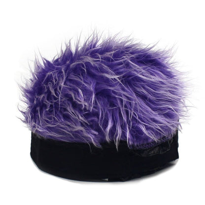 Retro Fake Hair Skullcap Hip Hop Beanie Wig Hat Punk Fun Short Hair Caps Men