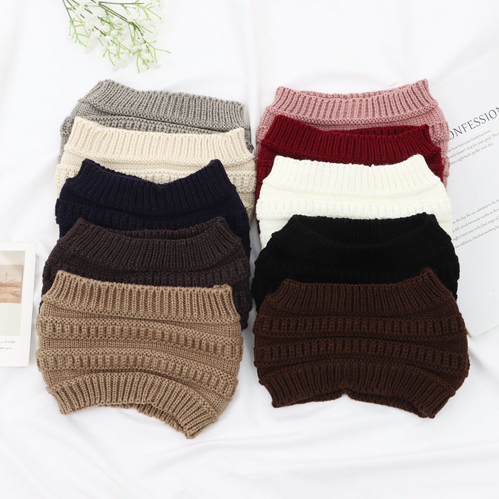 Turban Headwear Hair Band Knitting Headband Ponytail Beanie Hat Ear Warmer