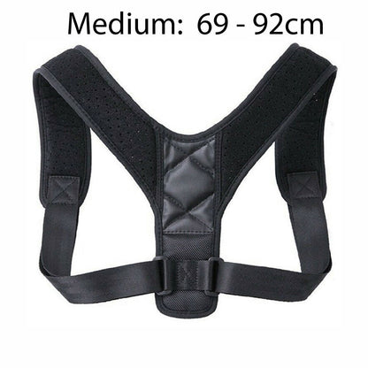 Adjustable Posture Corrector Back Shoulder Brace Neoprene Support Unisex Black