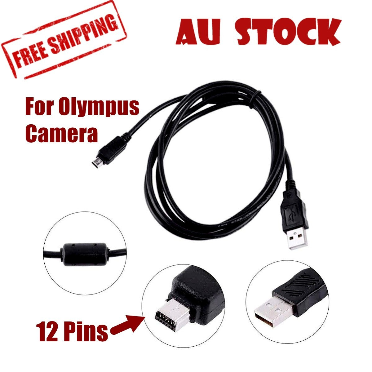 Olympus Camera 12 Pins Cable USB Data Sync Charging CB-USB5 CB-USB6 CB-USB8