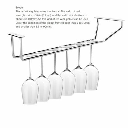 27/35/55cm Wine Rack Holder Chrome Hanging Hanger Glass Cup Shelf Wall Mounted