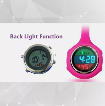 Electric Multi-function Digital Silicone Nurse Watch Brooch Pocket Medical Fob