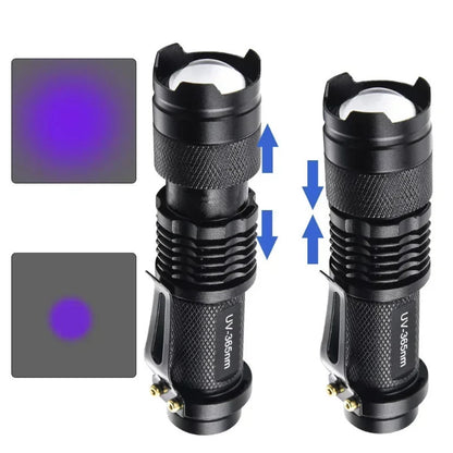 UV Ultra Violet LED Flashlight Blacklight Light 365 395 nM Inspection Lamp Torch