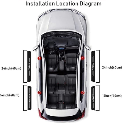 4X Compatible with Mitsubishi Triton Door Sill Plate Protector Stickers Cover Anti Scratch
