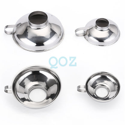 1/2pc Stainless Steel Funnel Hopper Filter Wide Mouth Canning Kitchen Detachable