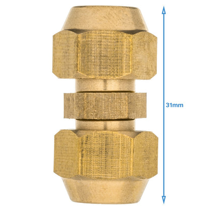 Brass 8mm OD Copper Pipe Tubing Flared Connector Fitting Tube Short Flare Nut