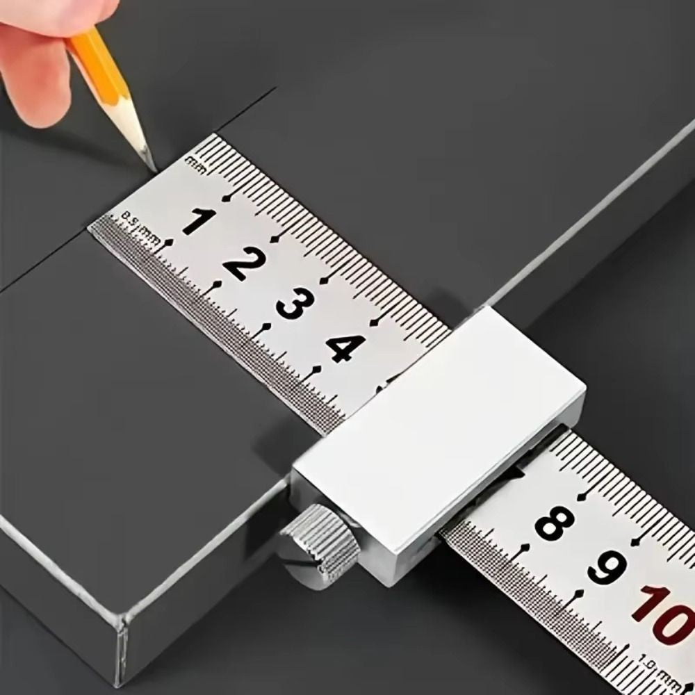 Woodworking Steel Ruler Straight Ruler Gauge Positioning Mark Square Stop Block