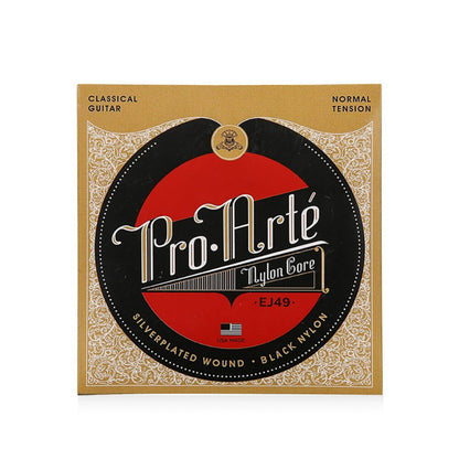D'Addario EJ45/49 Pro-Arte Black Nylon Classical Guitar Strings, Normal Tension