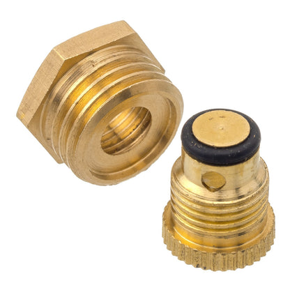 1/4" NPT Brass Drain Plug Valve Air Compressor Round Tank Fitting Rubber Seal