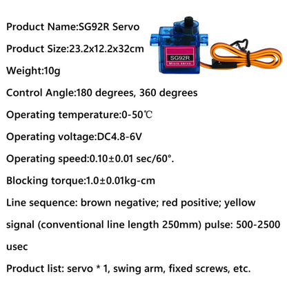 180 360 Degree Metal Gear Servo Motor Model Airplane Motors  for RC Car Robot