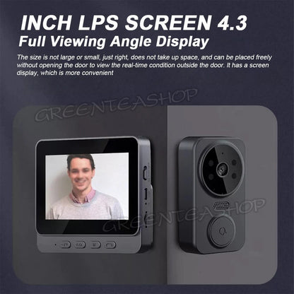 Wireless Video Door Bell WiFi Phone Intercom System with Monitor Doorbell Camera