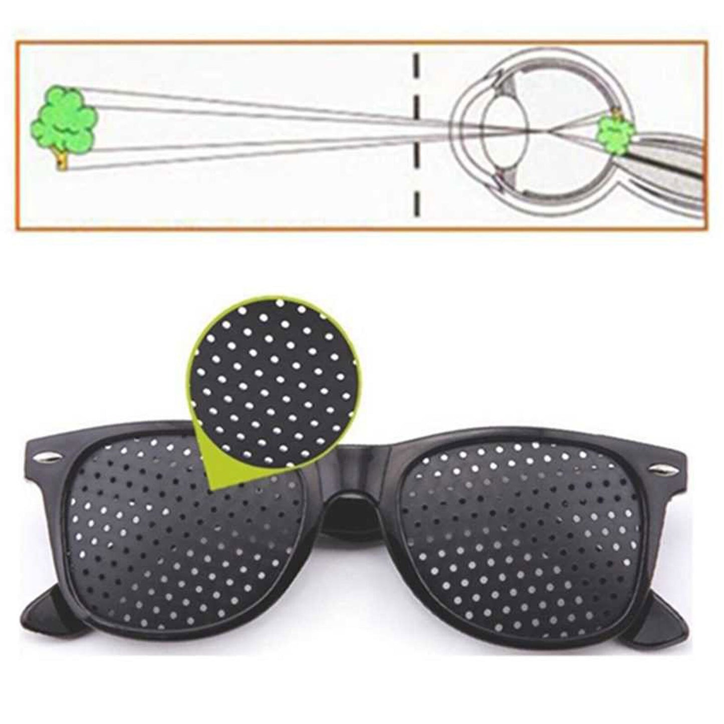 1 Pack Pinhole Glasses Eyesight Vision Correction Eye Exercise Anti-Myopia Holes