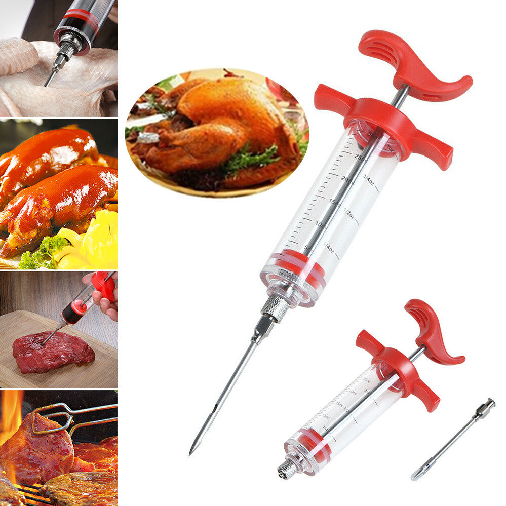 BBQ Injector Master Marinade Meat Cook Injector Syringe Needle Professional