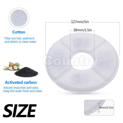 12Pcs Carbon Filters Water Fountain Replacement For Pet Dog Cat Water Drinking