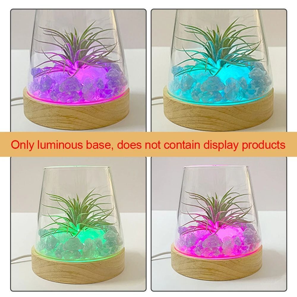 Wooden LED Light Dispaly Base Display Stand Night Lamp Base Crystal Ball Holder