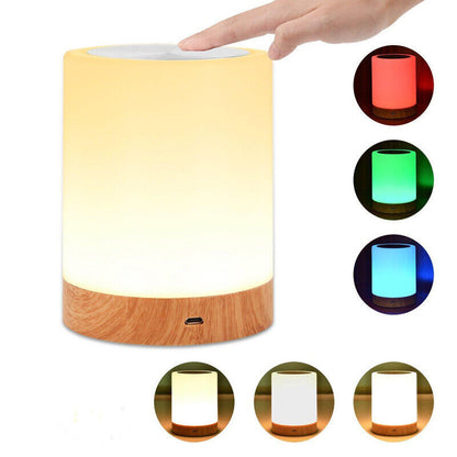 7 Colours RGB Touch Night Light LED Lamp Mood Dimmable Bedside USB Rechargeable