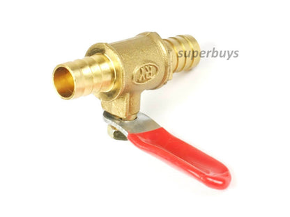 10mm Brass Barbed Shut Off Valve Cock Tap Inline Ball Valve Lever Water Flow