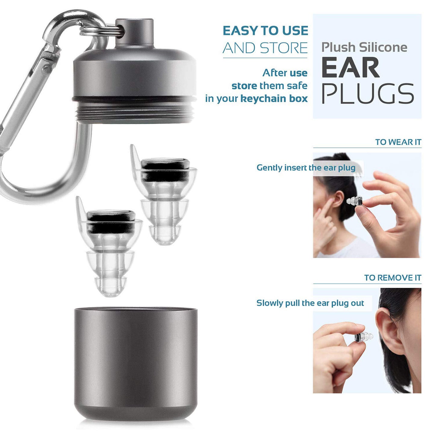 24dB High Fidelity Concert Earplugs Reusable Musicians Ear Plugs Music Festivals