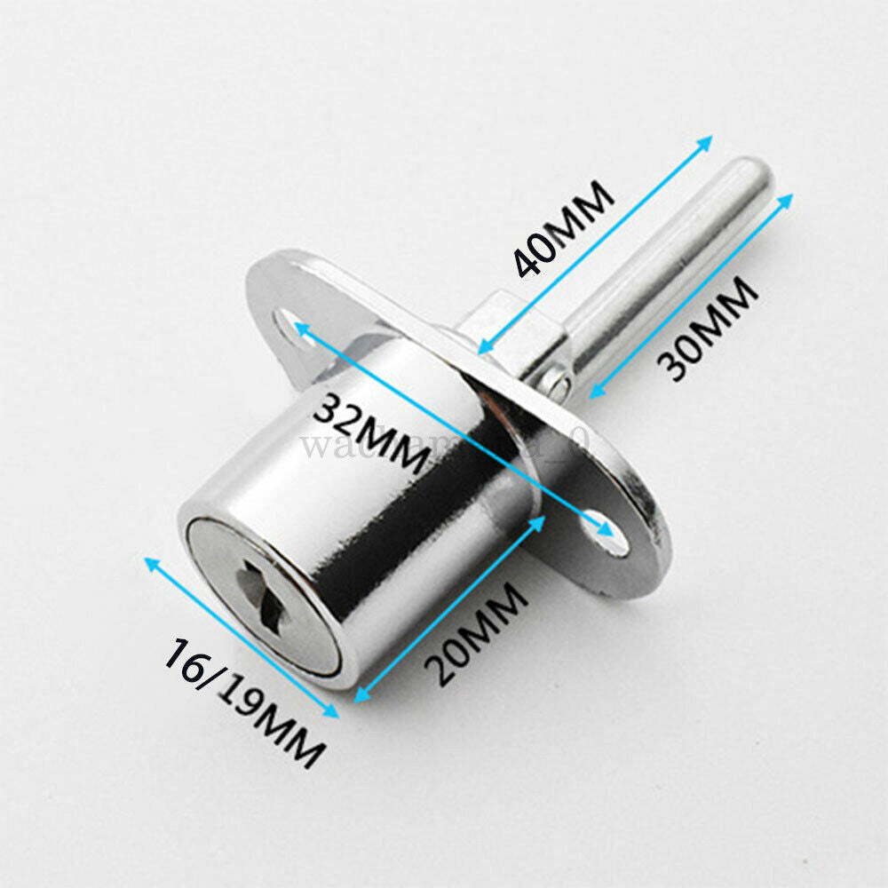 16/19mm Furniture Desk Draw Pedestal Lock Office Home Filing Cabinet Lock AU