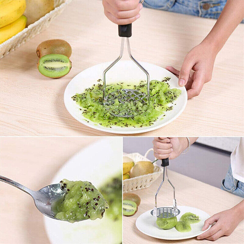 Kitchen Potato Masher Stainless Steel Vegetable Fruit Potatoe Press Crusher AU