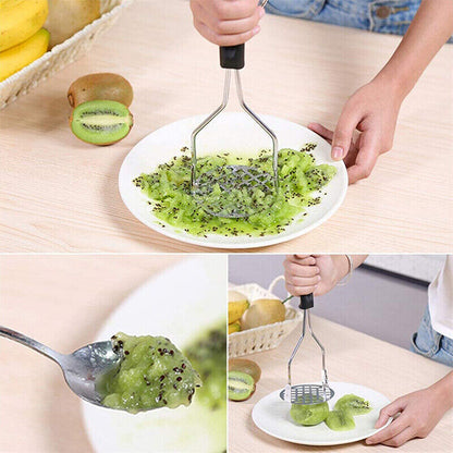 Kitchen Potato Masher Stainless Steel Vegetable Fruit Potatoe Press Crusher AU