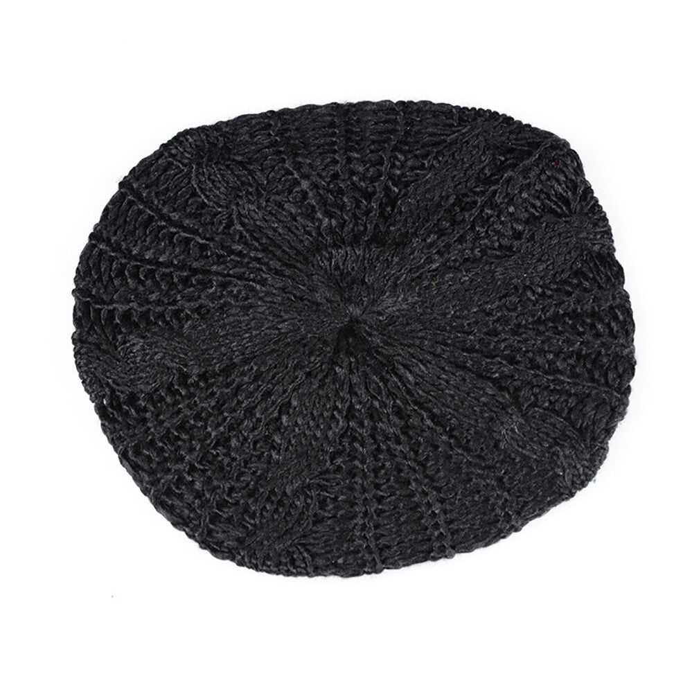 Women Lady Beret Cap girl Slouch Knitted Crochet Winter Beanie Hat Warm Baggy