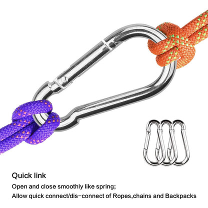 8/16x Carabiner Clip Stainless Steel Climbing Holder Hook Lock 50 60 80 100 mm