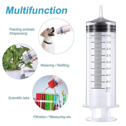 150ml-550ml Syringe Large Capacity Syringes Reusable Pump Measuring with Tube AU