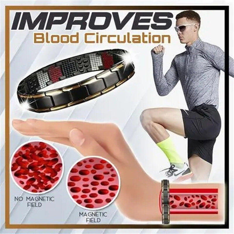 Mens Double Strong Magnetic Therapy Bracelet Arthritis Pain Relief Jewelry AU