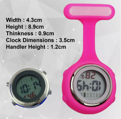 Electric Multi-function Digital Silicone Nurse Watch Brooch Pocket Medical Fob