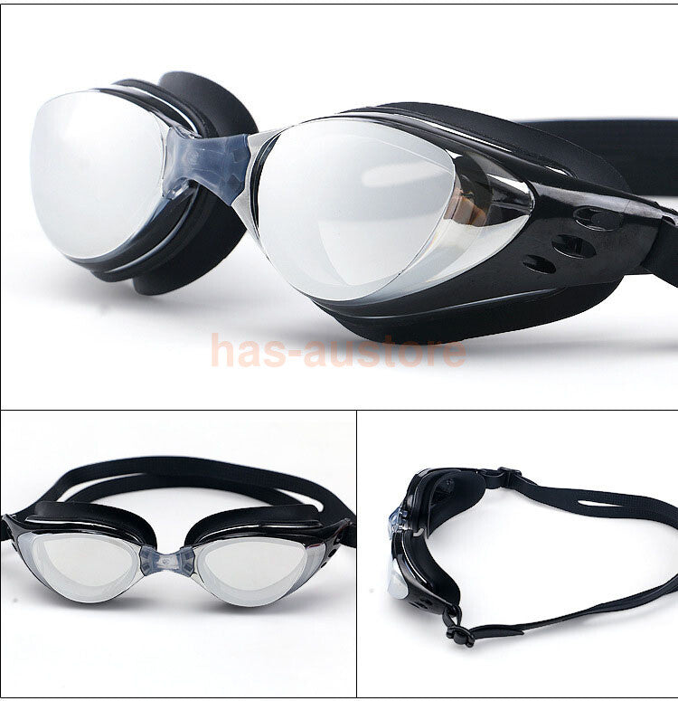 Prescription Swimming Goggles Myopia Adult Kids Quality Anti-fog to -10.0 NEW AU