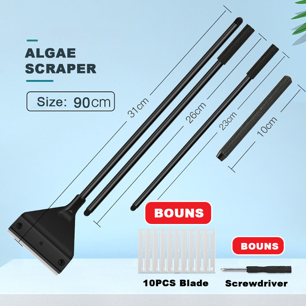 25.6"/35.4" Aquarium Algae Scraper Blade Fish Tank Glass Cleaner Stainless Steel