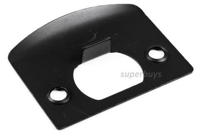 Matte Black D Type Door Lock Latch Striker Strike Plate Pad Square Locking Frame