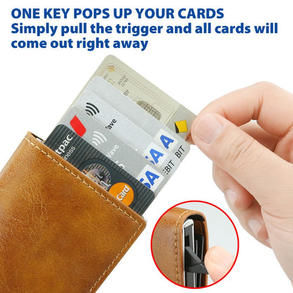 Men's RFID Blocking Leather Wallet Slim Credit Card ID Holder Carbon Fiber Purse