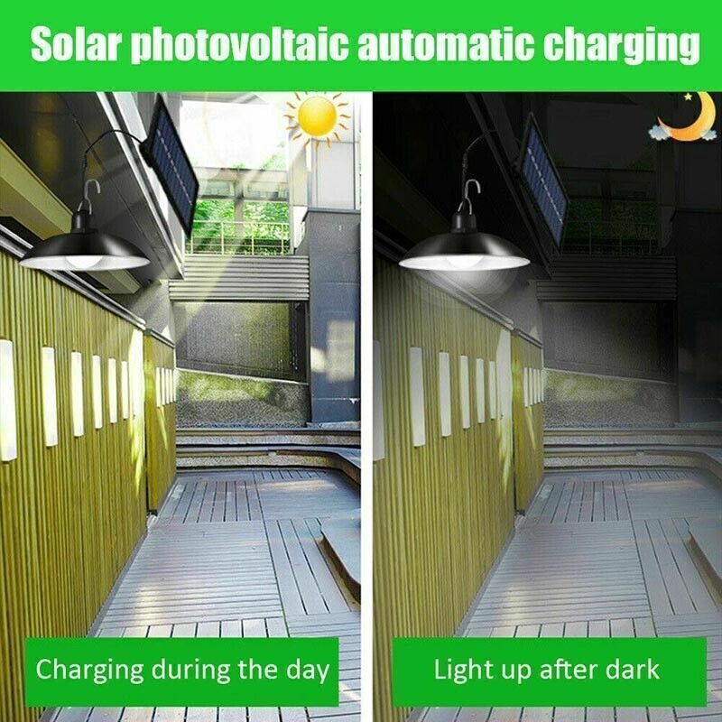 Solar LED Light Hanging Pendant Indoor Outdoor Garden Yard Tent Shed Lamp Remote