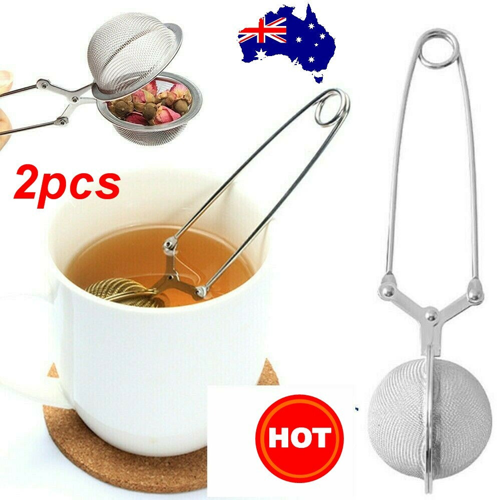2pcs Herbs Loose Strainer Tea Mesh Ball Infuser Leaf Stainless Reusable