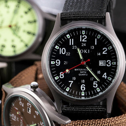 Portable Stainless Steel Fashion Military Sport Men's Wrist Watch Quartz