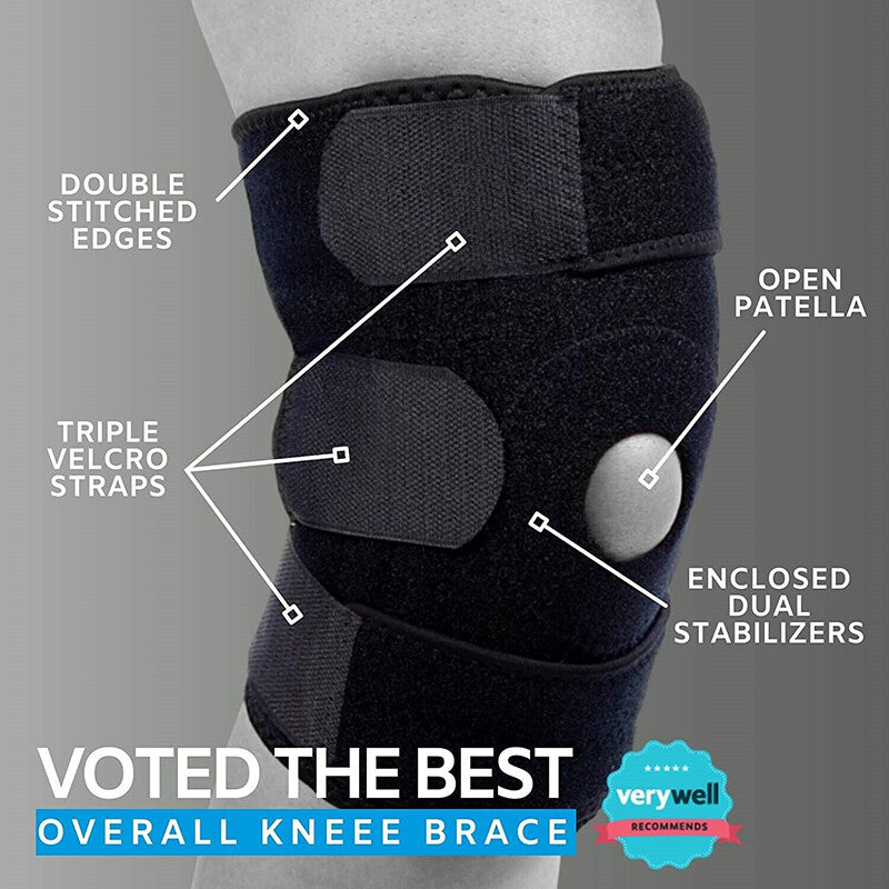 Knee Brace Arthritis Support Stabilizer Strap Wrap Open Adjustable Sports Guard