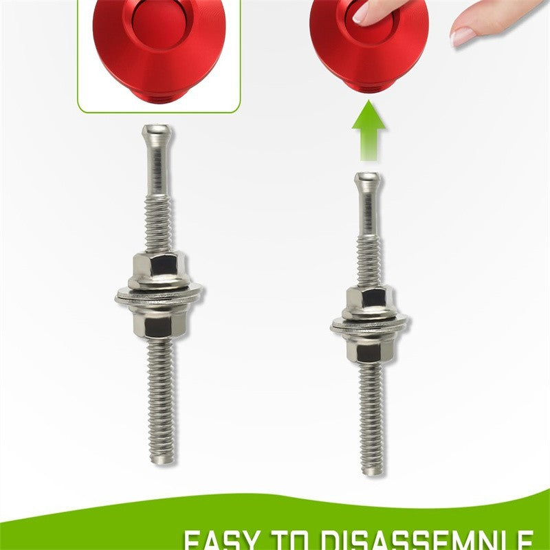 2X Push Button Quick Release Hood Bonnet Pin Lock Clip 22MM Car Bumper Latch Kit