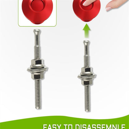 2X Push Button Quick Release Hood Bonnet Pin Lock Clip 22MM Car Bumper Latch Kit