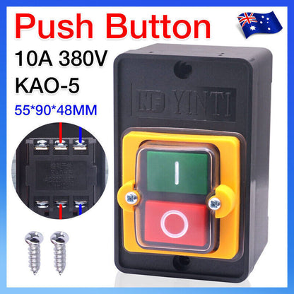 Motor Drill Switch Push Button for 10A 380V KAO-5 ON/OFF Water Proof Machine AU