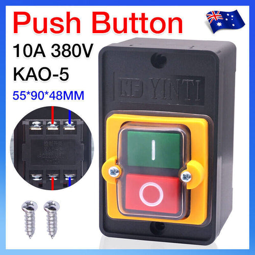 Motor Drill Switch Push Button for 10A 380V KAO-5 ON/OFF Water Proof Machine AU