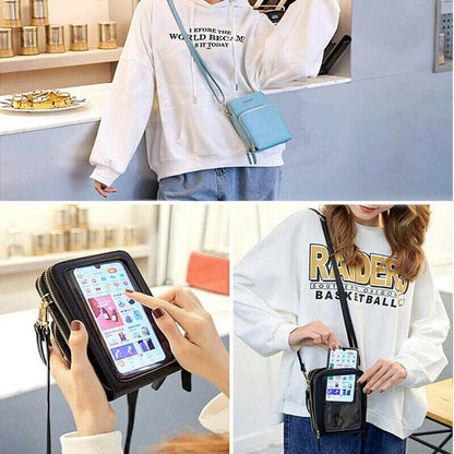Womens Crossbody Phone Purse Touch Screen RFID Blocking Wallet Bag Small Strap