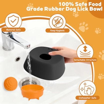 Yipetor Slow Feeder Dog Bowl with Rolling Ball for Liquids and Treats