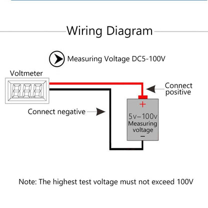DC 4-100V Panel Voltage Meter LED Display Volt Detector Durable Car Voltmeter