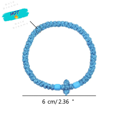 Adjustable Greek Orthodox Wristchain Christian Prayer Bracelet Handwoven Unisex