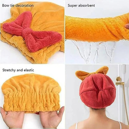 Super Absorbent Hair Towel Wrap For Wet Hair, Microfiber Cap Hair Drying Turban