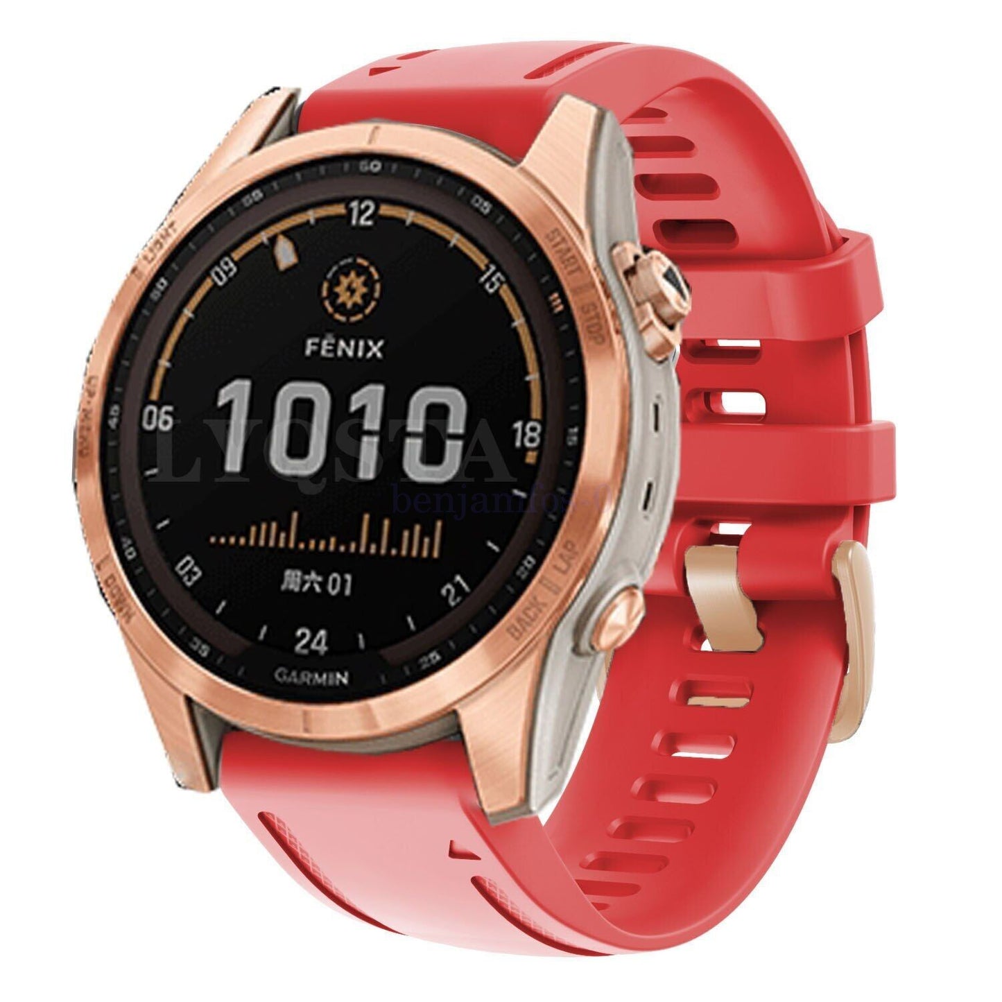 Rose Gold Buckle Easyfit Strap Compatible with Garmin Fenix 7S 6S Pro 5S 2S Watch Band 20mm
