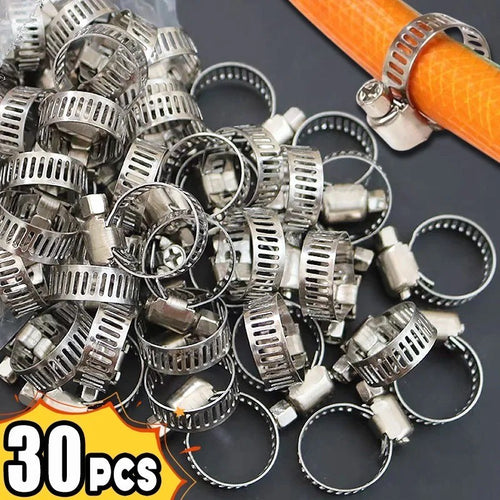 Stainless Steel Hose Clamps Clips Adjustable Range Worm Gear Pipe Clamp Kit