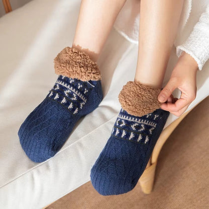 Women Mens Slipper Winter Cosy Socks Fluffy Non Slip Warm Fleece Lined Bed Floor